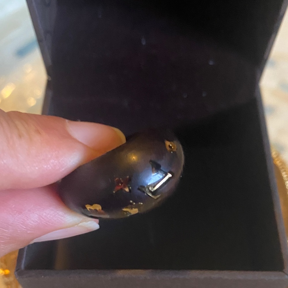 🖤♠️♣️💛❤️‍🔥Louis Vuitton Silvania Wood Sz 6 Ring M GA0132  With Box🎁 - Picture 15 of 15